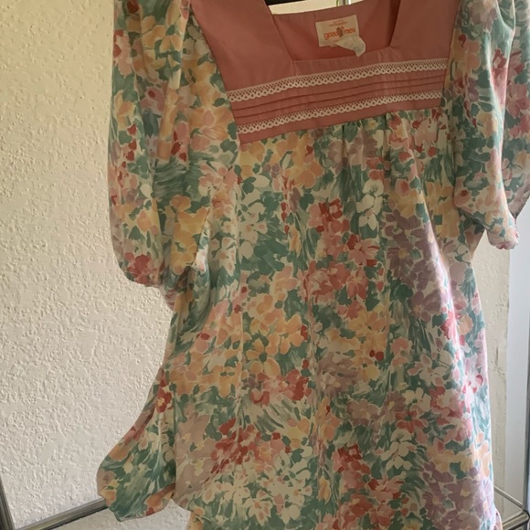 Goodtimes Vintage Floral Nap Dress Midi Length Made in Hawaii Size M/L - Picture 9 of 14
